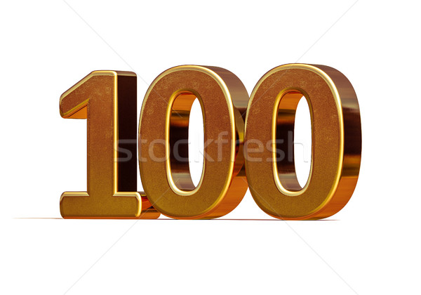 Gold 3d 100th Anniversary Sign Stock photo © Supertrooper