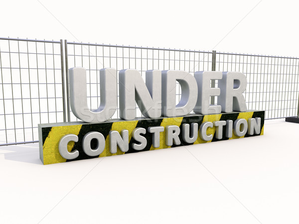 Construction clôture signe blanche affaires bâtiment [[stock_photo]] © Supertrooper