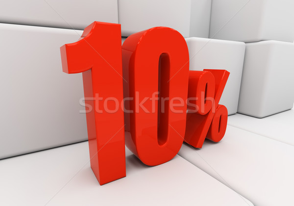 3D red 10 percent Stock photo © Supertrooper