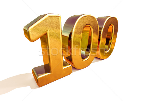 Gold 3d 100th Anniversary Sign Stock photo © Supertrooper