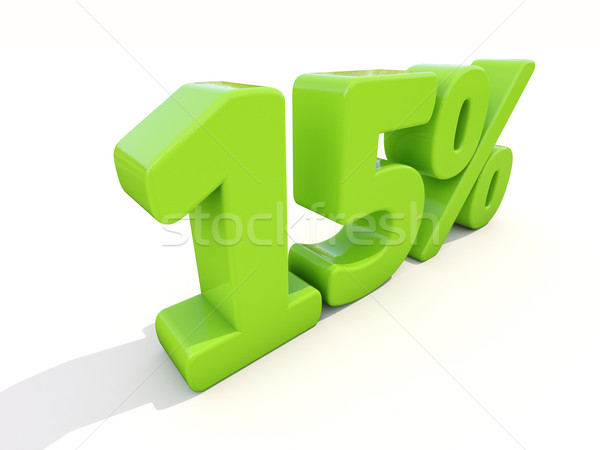 15% percentage rate icon on a white background Stock photo © Supertrooper