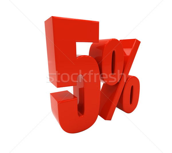 3D 5 percent isolated on white Stock photo © Supertrooper