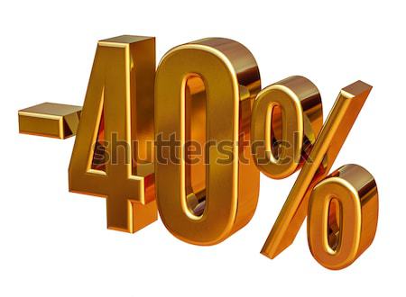 Goud 40 minus veertig procent korting Stockfoto © Supertrooper