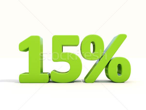 15% percentage rate icon on a white background Stock photo © Supertrooper