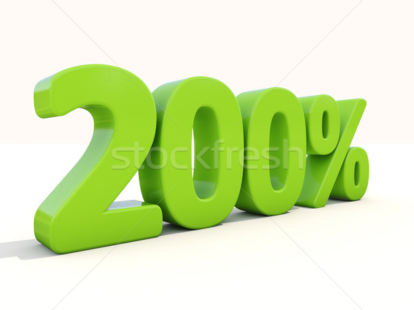 200% percentage rate icon on a white background Stock photo © Supertrooper
