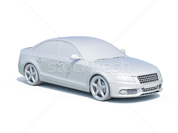 3D автомобилей белый шаблон 3d визуализации икона Сток-фото © Supertrooper
