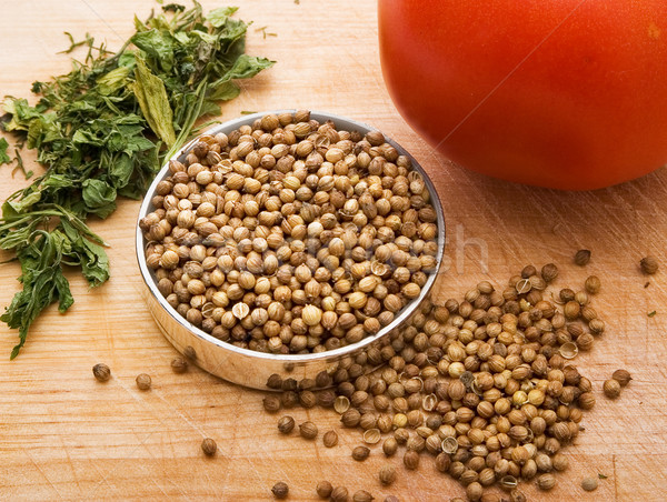 Stock foto: Samen · Koriander · Still-Leben · Tomaten · trocken · Gewürze