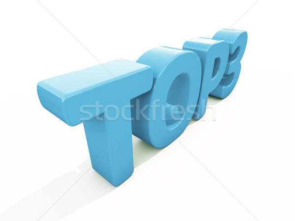 3D top Symbol weiß 3D-Darstellung Briefe Stock foto © Supertrooper