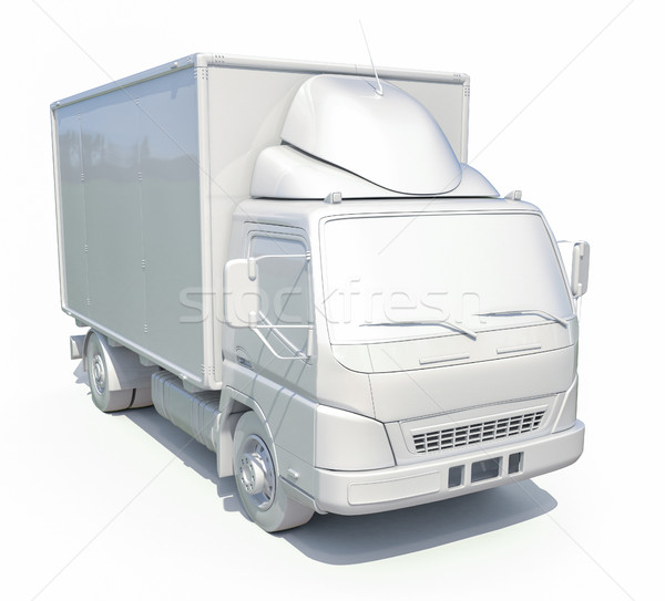 3d White Delivery Truck Icon Stock photo © Supertrooper