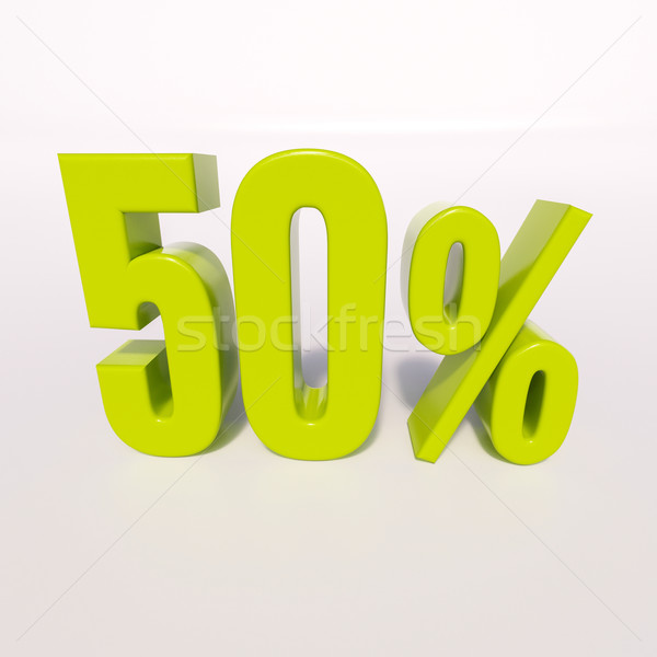 Percentuale segno 50 cento rendering 3d verde Foto d'archivio © Supertrooper