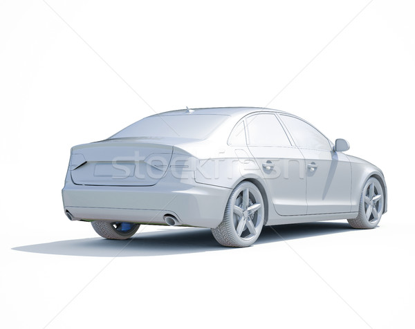 3D coche blanco plantilla 3d icono Foto stock © Supertrooper