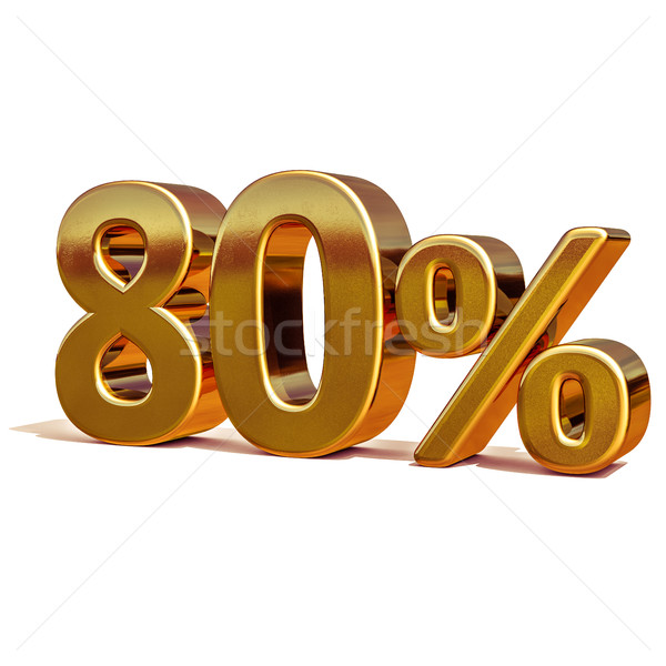 3d Gold 80 Eighty Percent Discount Sign Stock photo © Supertrooper