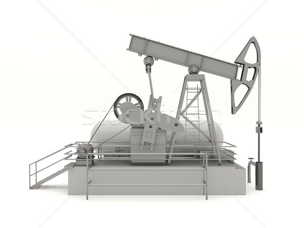 Foto stock: Aislado · unidad · pistón · bombear · pozo · de · petróleo