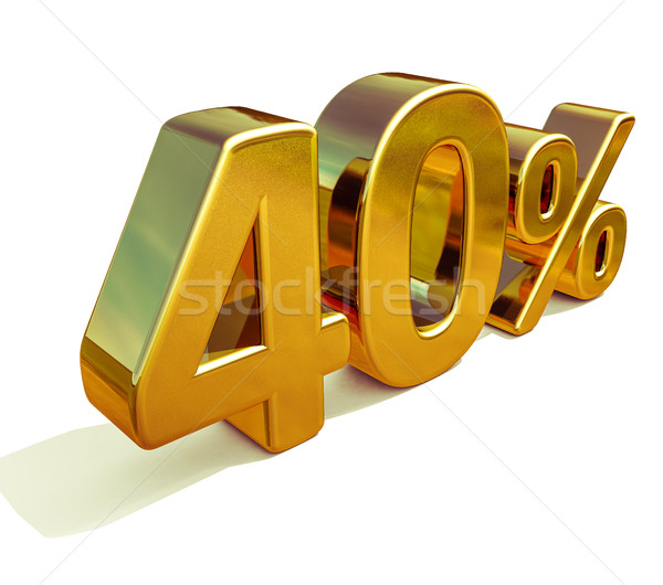 3d Gold 40 Forty Percent Discount Sign Stock photo © Supertrooper
