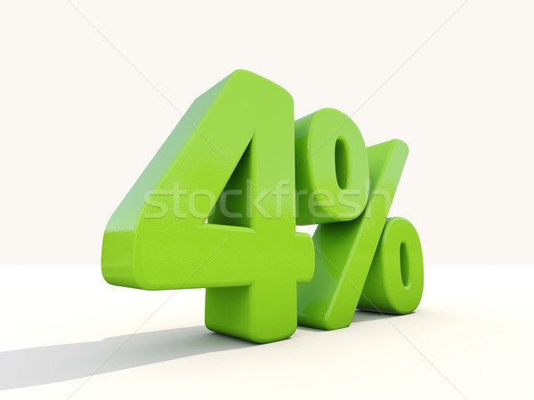 4% percentage rate icon on a white background Stock photo © Supertrooper