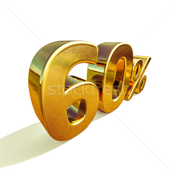 3d Gold 60 Sixty Percent Discount Sign Stock photo © Supertrooper