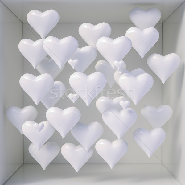 3D Herzen Formen Jäten Design Stock foto © Supertrooper