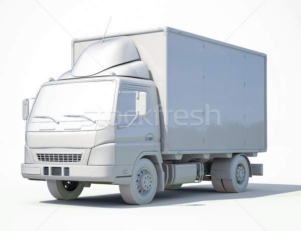 3d White Delivery Truck Icon Stock photo © Supertrooper