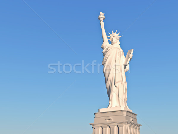 Estatua libertad completo crecimiento cielo azul casa Foto stock © Supertrooper