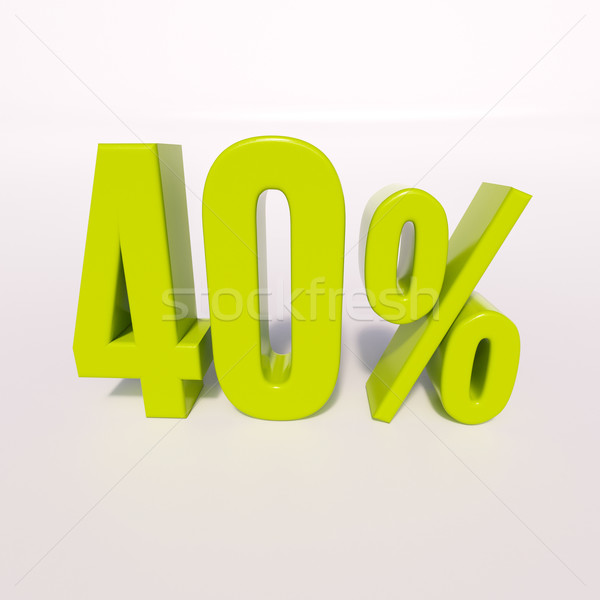 Percentuale segno 40 cento rendering 3d verde Foto d'archivio © Supertrooper