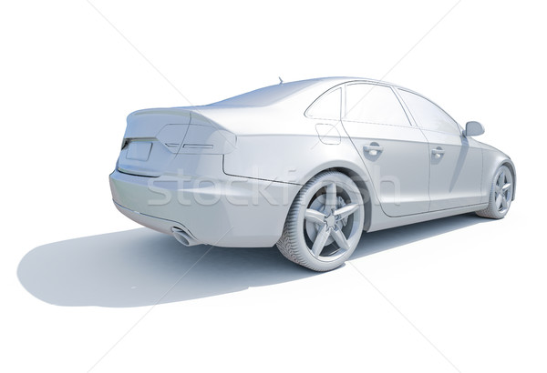 Stock fotó: 3D · autó · fehér · sablon · 3d · render · ikon