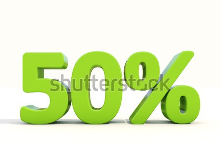 50% percentage rate icon on a white background Stock photo © Supertrooper