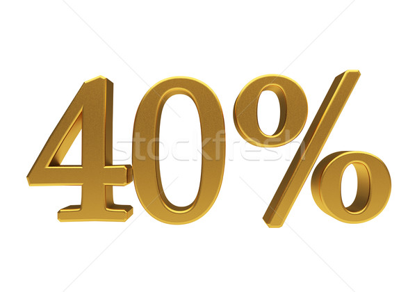 Stock photo: 3D 40 percent isolated