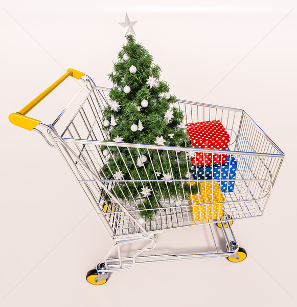 Familie Weihnachten Warenkorb glückliches neues Jahr heiter Auswahl Stock foto © Supertrooper