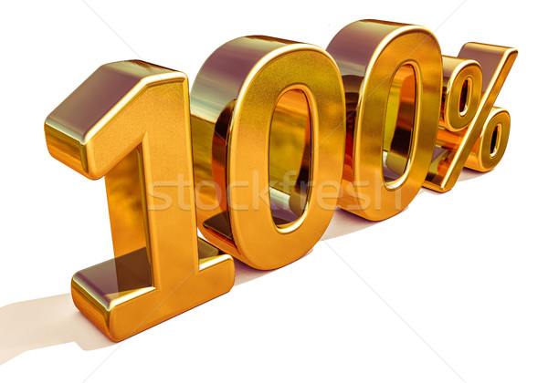 3d Gold 100 Hundred Percent Discount Sign Stock photo © Supertrooper