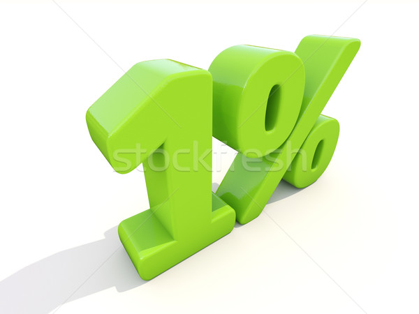Pourcentage taux icône blanche une pour cent [[stock_photo]] © Supertrooper