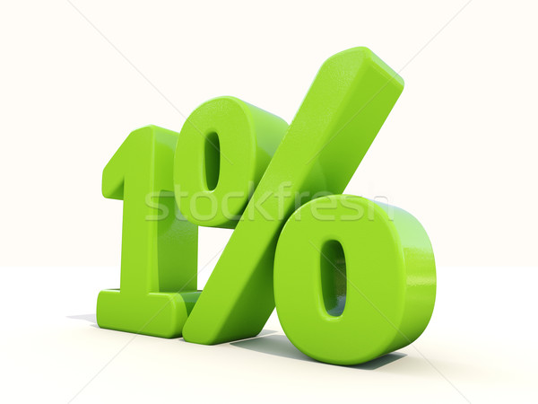 1% percentage rate icon on a white background Stock photo © Supertrooper
