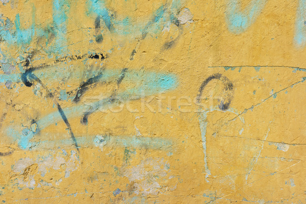 [[stock_photo]]: Vieux · mur · fissuré · peinture · concrètes · texture