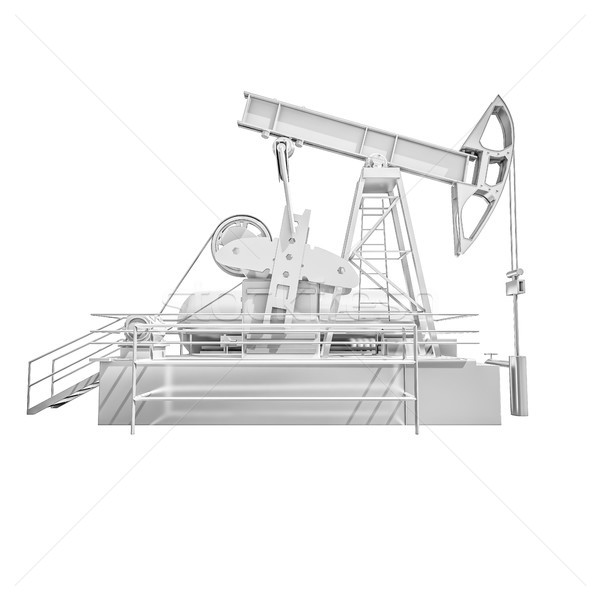 Stock photo: ISOLATED Oil Drilling Rig on White Background