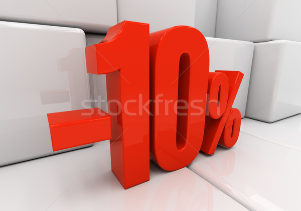 3D red 10 percent Stock photo © Supertrooper