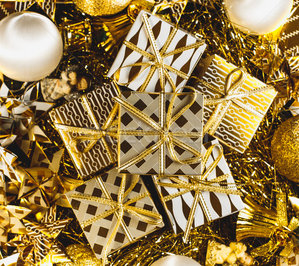 Golden Christmas Background Stock photo © Supertrooper