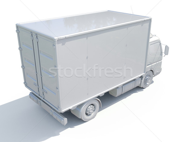 3D weiß Lieferwagen Symbol 3d render Service Stock foto © Supertrooper