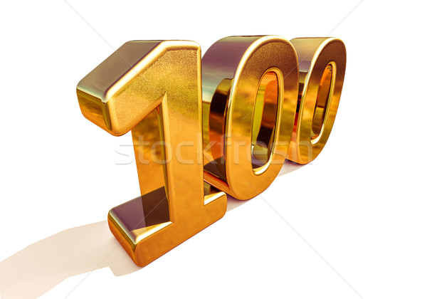 Gold 3d 100th Anniversary Sign Stock photo © Supertrooper