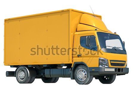 ストックフォト: 配達用トラック · 現代 · 孤立した · 白 · 車 · 道路