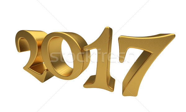 Gold 2017 lettering isolated Stock photo © Supertrooper