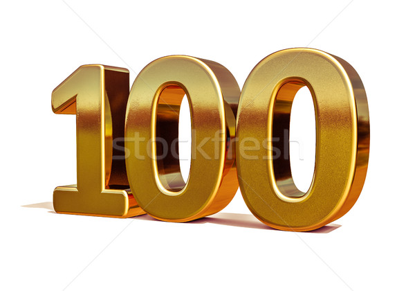 Gold 3d 100th Anniversary Sign Stock photo © Supertrooper