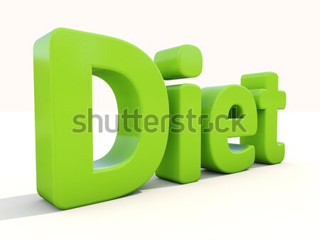 3D mot régime alimentaire icône blanche 3d illustration [[stock_photo]] © Supertrooper