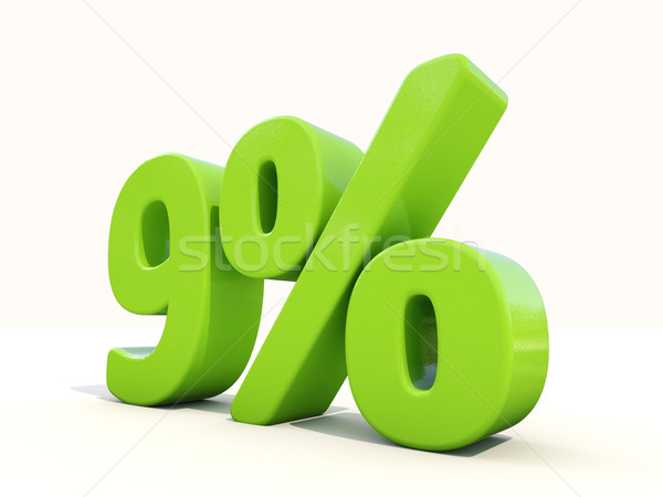 9% percentage rate icon on a white background Stock photo © Supertrooper