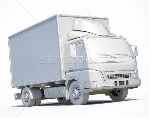 3d White Delivery Truck Icon Stock photo © Supertrooper