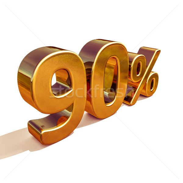 3d Gold 90 Ninety Percent Discount Sign Stock photo © Supertrooper