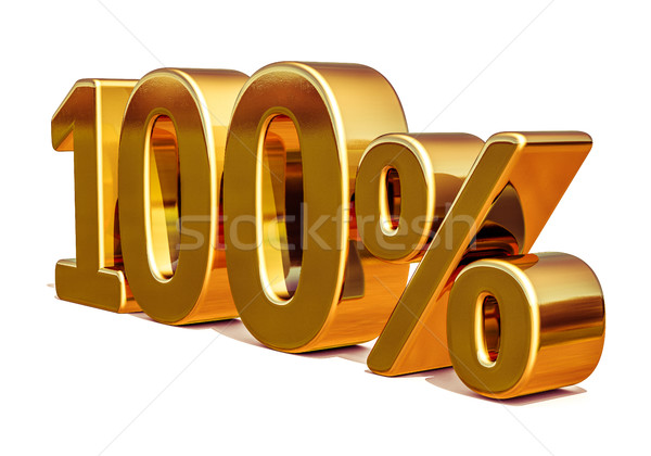 3d Gold 100 Hundred Percent Discount Sign Stock photo © Supertrooper