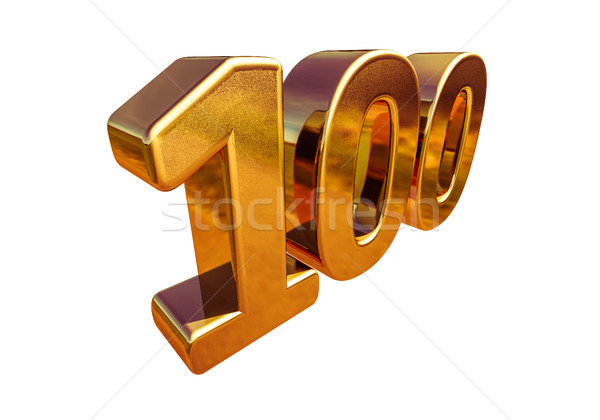 Gold 3d 100th Anniversary Sign Stock photo © Supertrooper