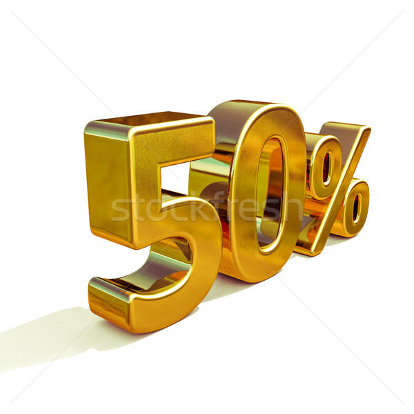 3d Gold 50 Percent Sign Stock photo © Supertrooper