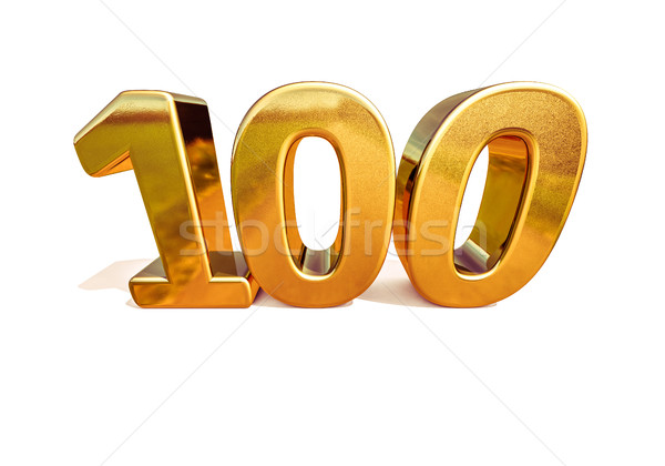 Gold 3d 100th Anniversary Sign Stock photo © Supertrooper