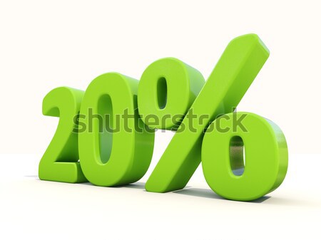 20% percentage rate icon on a white background Stock photo © Supertrooper