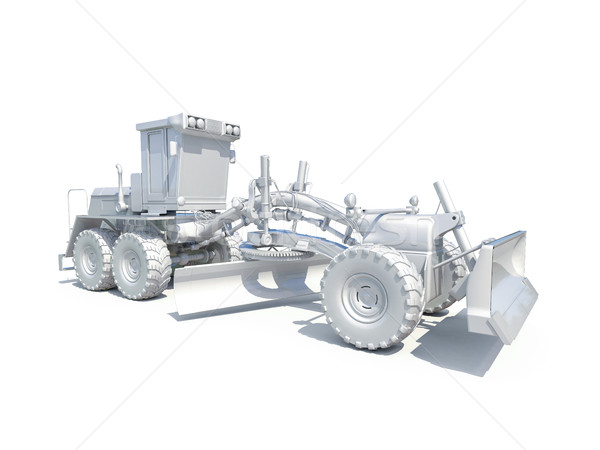 3D weiß 3d render Motor Straßenbau industriellen Stock foto © Supertrooper